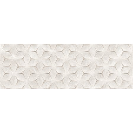 Faianta decorativa baie Orleans Bianco, rectificata, glazurata, crem, lucios, decor cu model, 30 x 90 cm