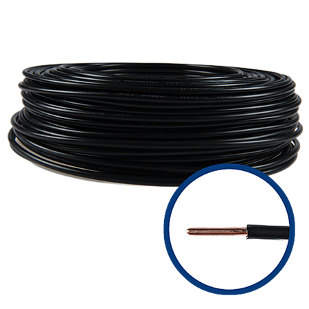 Cablu electric FY (H07V-U) 10 mmp, izolatie PVC, negru, 100 m