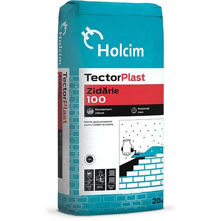 Mortar de zidarie 100 Holcim, M5, interior/exterior, 20 kg Mortar de zidarie 100 Holcim, M5, interior/exterior, 20 kg
