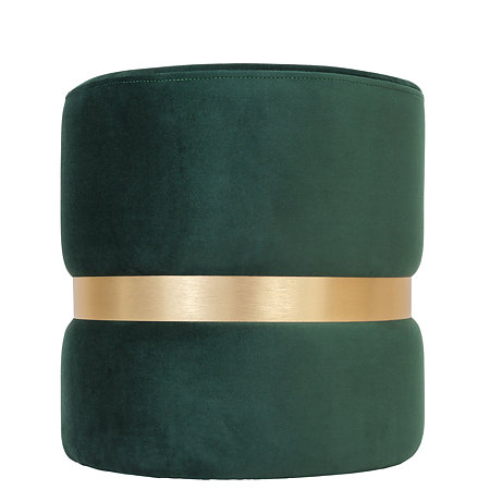 Taburet Ring, inel auriu, stofa verde H56, rotund, 38 x 38 x 40 cm