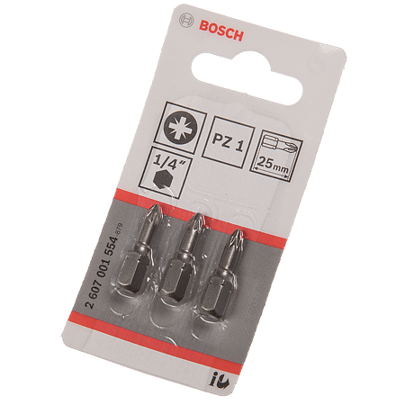  Set capete de surubelnita Bosch Extra Hard, PZ1,3 buc, 25 mm