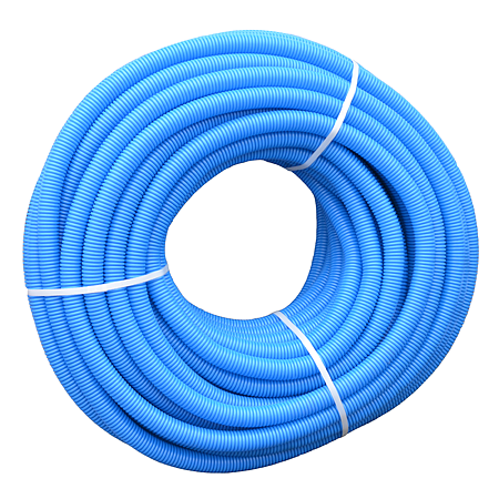 Tub flexibil gofrat pentru protectie PEX cu d16, polietilena, d25, albastru, 50 m