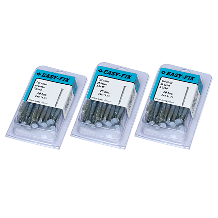 Cui striat pentru beton, 3,5 x 40 mm, 20 buc