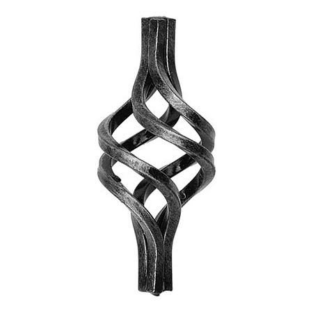 Element decorativ spiralat fier forjat, 130 x 58 mm, 5 bucati/set