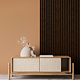 Panou decorativ Linea Slim, 3 lamele, MDF, maro alun/negru, interior, 265 x 15 cm