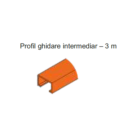 Profil de ghidare intermediar Sloping, material aluminiu, lungime 3 m Profil de ghidare intermediar Sloping, material aluminiu, lungime 3 m