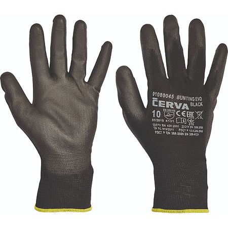 Manusi protectie BUNTING EVOLUTION, textil cu aplicatii din cauciuc, marimea 10, negru