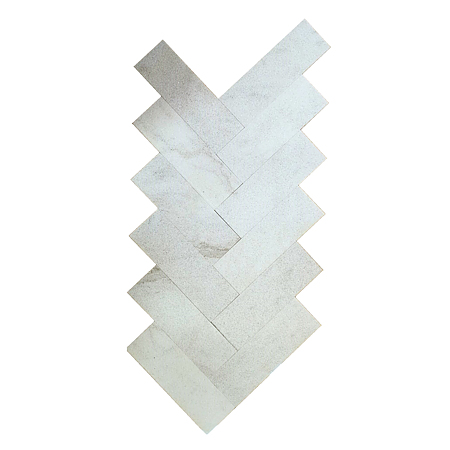 Marmura Mugla White Sandblasted, alb, polisata, 30.5 x 10.2 x 1 cm 