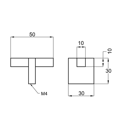 Buton HX 6822E3 / FA 26175, aluminiu, 50 x 30 mm, crom