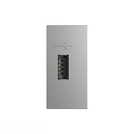 Modul priza USB Tip A Livolo VL-FCUS-1IP, policarbonat, argintiu