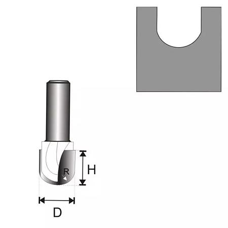 Freza lemn Dedra, otel, 2 muchii tungsten, canelura tip U, prindere standard, 8 x 25.4 mm Freza lemn Dedra, otel, 2 muchii tungsten, canelura tip U, prindere standard, 8 x 25.4 mm