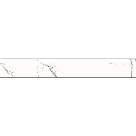 Plinta ceramica gresie Lucinda White, alb, finisaj lucios, aspect marmura, grosime 7.5 mm, 60 x 8 cm