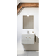 Set mobilier baie Savini Due Zaffiro Rovere, masca + lavoar + oglinda, alb si bej, 60 cm