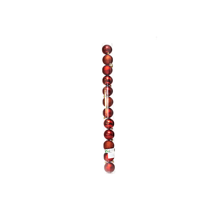 Set 12 globuri decorative de Craciun, plastic, rosu, 6 cm