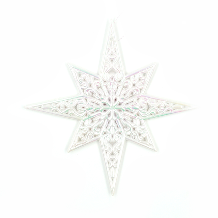 Decoratiune de Craciun stea, plastic, 12.5 x 1 x 12.5 cm