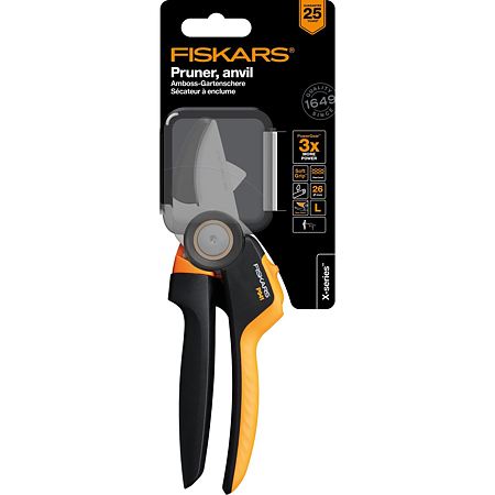 Foarfeca gradinarit Fiskars Powergear anvil, negru/portocaliu, lungime 285 mm Foarfeca gradinarit Fiskars Powergear anvil, negru/portocaliu, lungime 285 mm