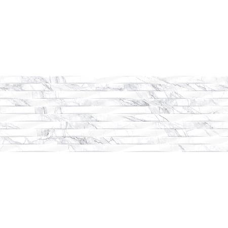 Faianta decorativa 38035-L(L) Coconut, glazurata, rectificata, model in relief, finisaj mat cu efecte lucioase, efect Luster, alb si gri, 75 x 25 cm