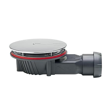 Sifon cadita dus Wirquin Slim Plus D90 H40, rigid, cu membrana de silicon antimiros, ventil crom lucios, Ø40 mm