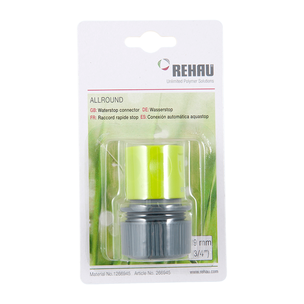 Cupla cu stop Rehau, 3/4, 19 mm