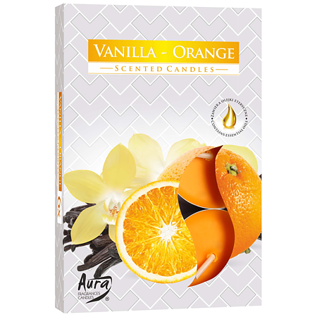 Set 6 lumanari parfumate tip pastila, orange, vanilie-orange