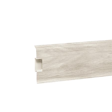 Plinta cu canal cablu pentru parchet Korner Siena 80, PVC, frasin Norvegian 803, 2500 x 20 x 80 mm