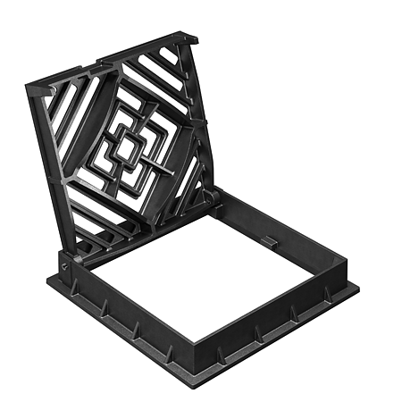 Gratar de canalizare StandartPark, fonta, negru, 472 x 472 mm