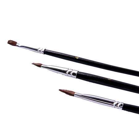 Set 3 pensule universale, fir din par de ponei si maner PVC