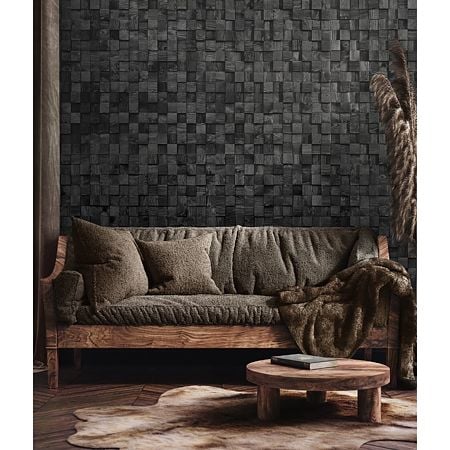 Panou lemn Stegu Pino Carbon, 380 x 380 x 12 mm, 4 buc/cutie