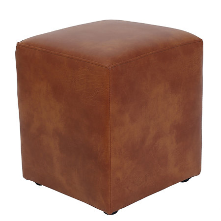 Taburet Cube, tapiterie piele ecologica, cires IP8070, 45x37x37 cm