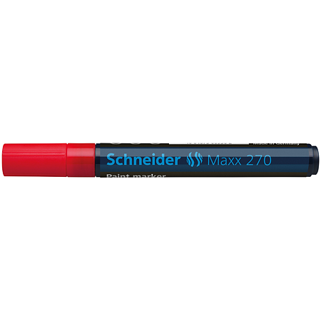 Marker permanent Schneider 270, varf rotund, 3 mm, cu vopsea rosie