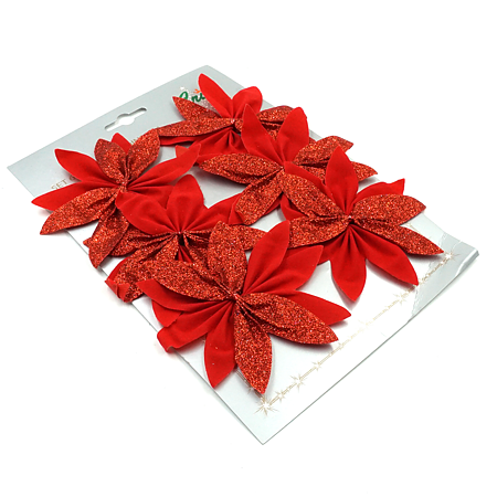 Set 6 funde decorative de Craciun, plastic si material sintetic, 14.5 cm Set 6 funde decorative de Craciun, plastic si material sintetic, 14.5 cm