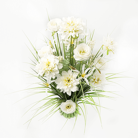 Aranjament decorativ flori artificiale, albe, 70 cm Aranjament decorativ flori artificiale, albe, 70 cm