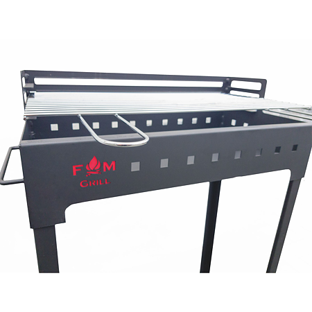 Gratar gradina FM Grill Economic, carbuni/lemn, otel, demontabil, 67 x 40 cm