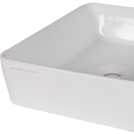Lavoar dreptunghiular Sanotechnik K720, montaj blat, ceramica, alb, 48 x 37.5 x 13  cm