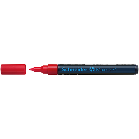 Marker permanent Schneider, varf rotund, 2 mm, cu vopsea rosie