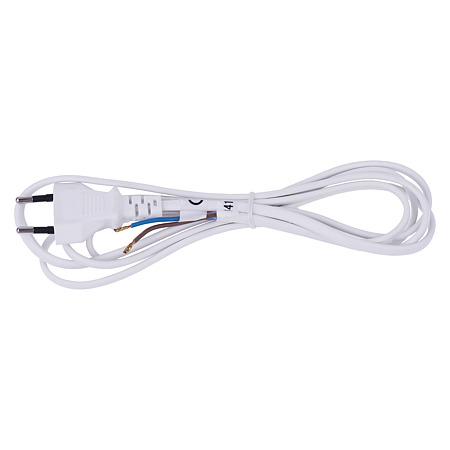 Cablu de alimentare cu stecher Emos, 2 x 0.75 mm2, alb, 3 m