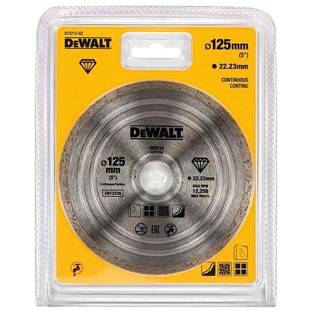 Disc diamantat continuu DeWalt DT3713, pentru taiere uscata, 125 x 22,2 mm 