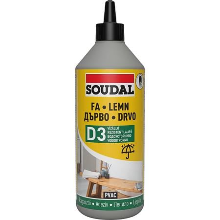 Adeziv pentru lemn rezistent la apa Soudal 65 A, 750 ml