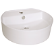 Lavoar oval Sanotechnik K304, montaj blat, ceramica, alb, 48 x 43 x 15.5 cm