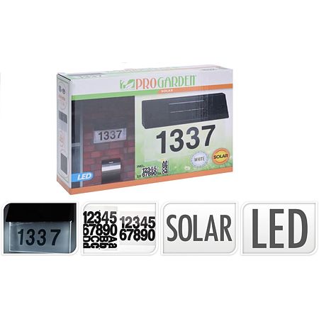 Aplica solara cu numere ProGarden, 5 x LED unicolor, 16.5 cm