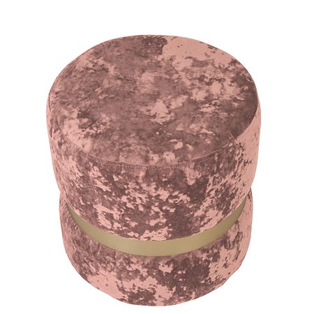 Taburet Ring, inel auriu, catifea roz E45, rotund, 38 x 38 x 40 cm