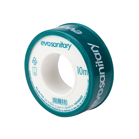 Banda etansare teflon Evosanitary, alb, 12 mm x 0.1 mm x 10 m, set 10 bucati