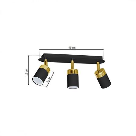 Spot Joker, 3 x GU10, metal, negru/auriu