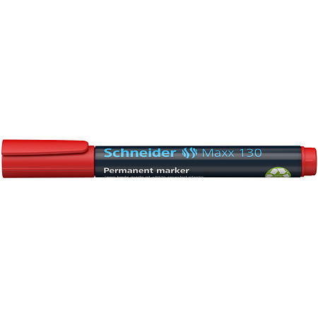 Marker permanent Schneider 130, varf rotund, 3 mm, cu vopsea rosie