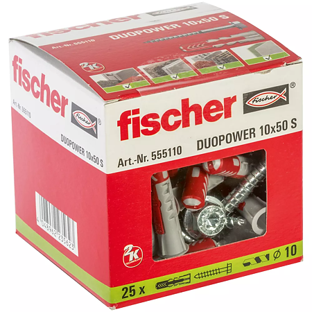 Diblu Fischer Duopower, nylon, 10 x 50 mm, 25 bucati