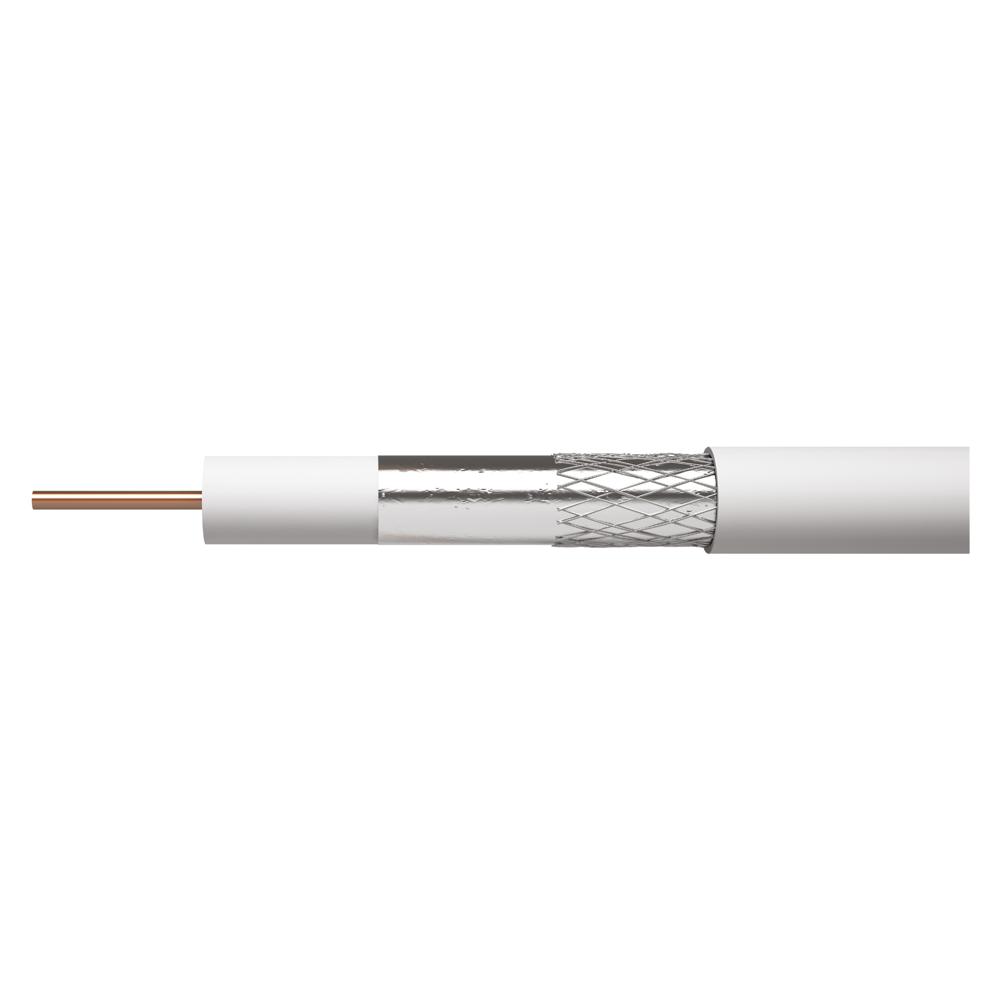 Cablu coaxial Emos CB130/ RG6U,1 conductor, diametru 1.02 mm, alb, 20 m/colac 1.02