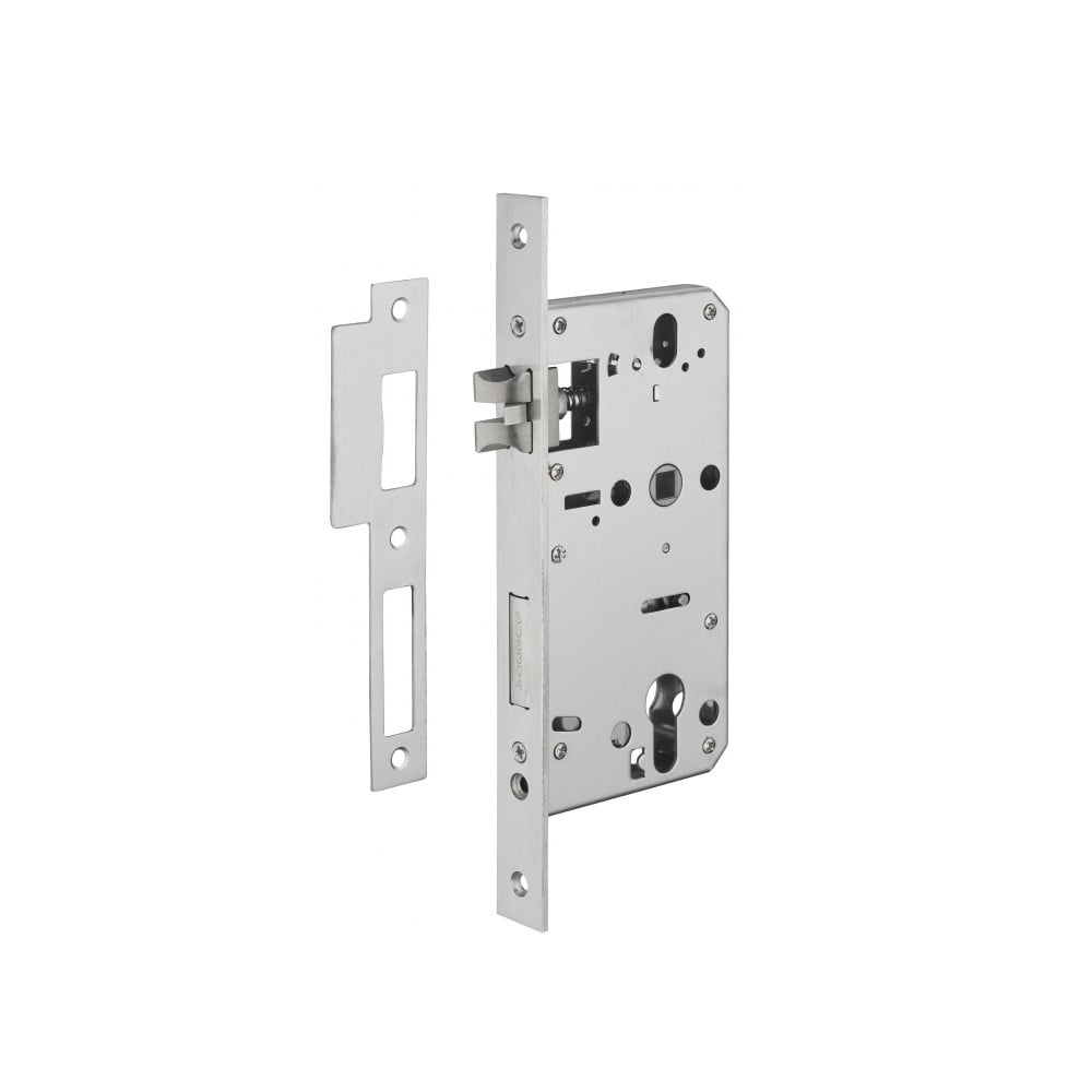 Broasca pentru usi de interior, placa rotunda, argintiu, 55 x 72 mm