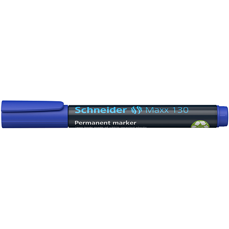 Marker permanent Schneider 130, varf rotund, 3 mm, cu vopsea albastra