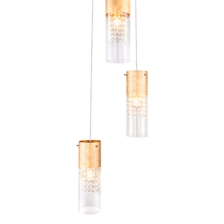 Pendul Globo WEMMO 15908-3G, 3 x E27, 60 W, H 120 cm x D 30 cm, nichel + auriu