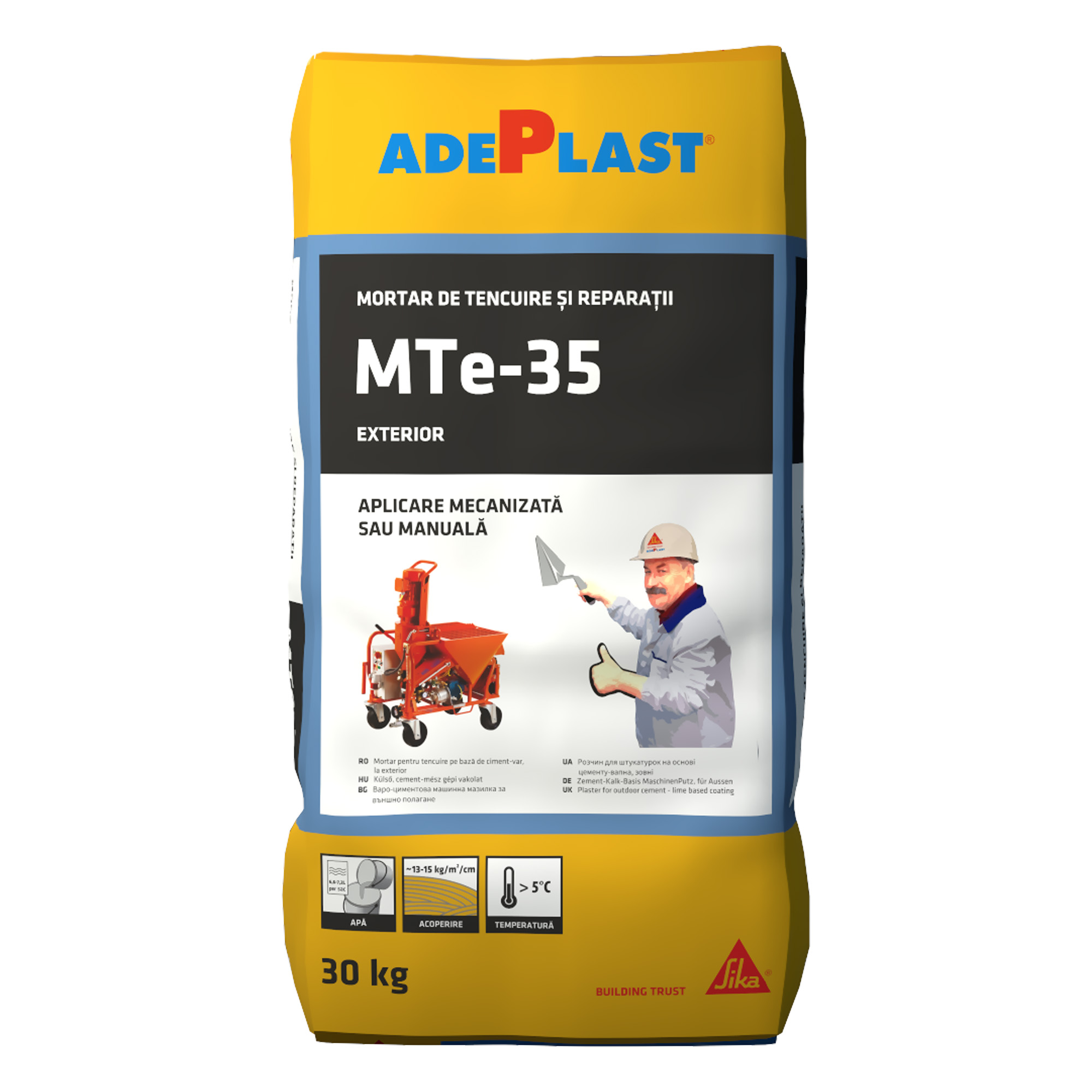 Mortar pentru tencuieli aplicare manuala/mecanizata Adeplast MTe - 35, exterior, 30 kg